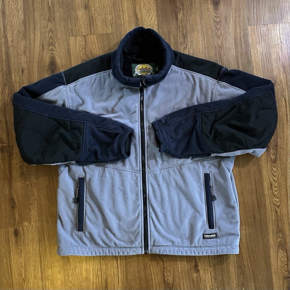 Cabelas Men's Thinsulate Fleece Jacket Canvas Upper and Elbow Size Large